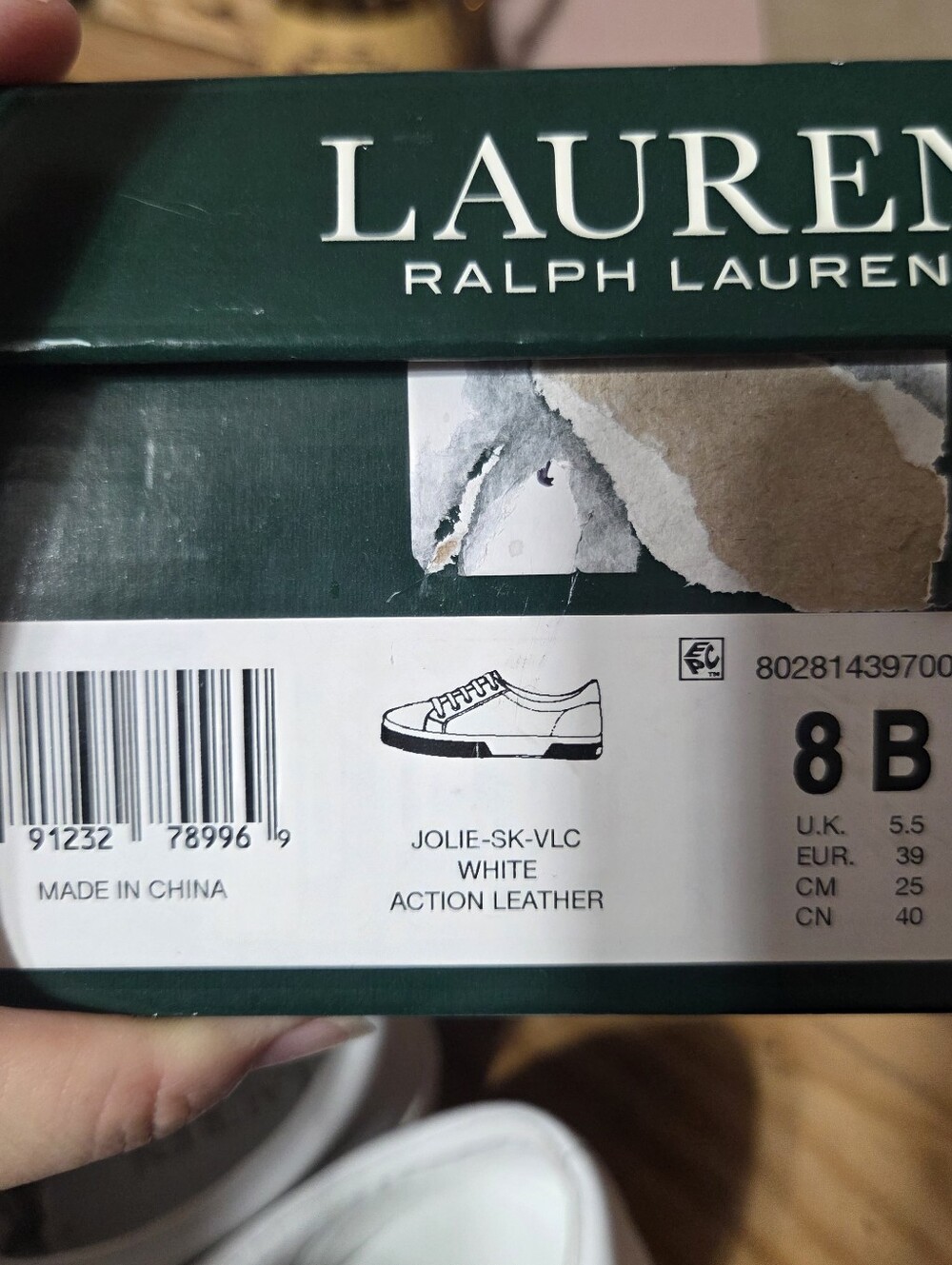Lauren Ralph Lauren Jolie White Action Leather Sneakers Womens Size 8B Preppy - Picture 8 of 11